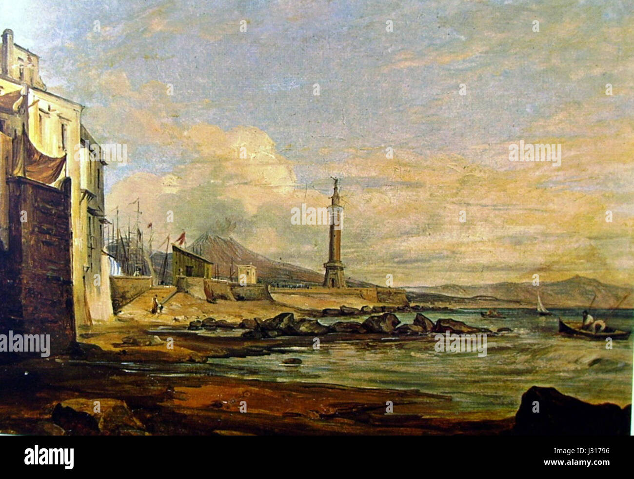 Antonio Pitloo - La Lanterna Del Molo Banque D'Images