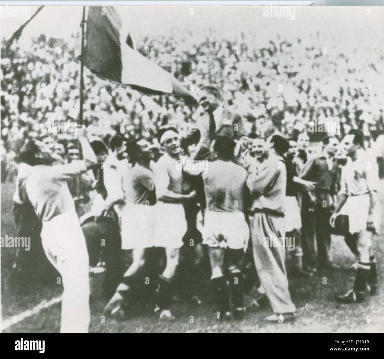 L'équipe italienne 1934 fait référence à l'équipe italienne de football qui a participé à la Coupe du monde de football 1934, qu'elle a remporté, marquant la première victoire de l'Italie en Coupe du monde. Banque D'Images