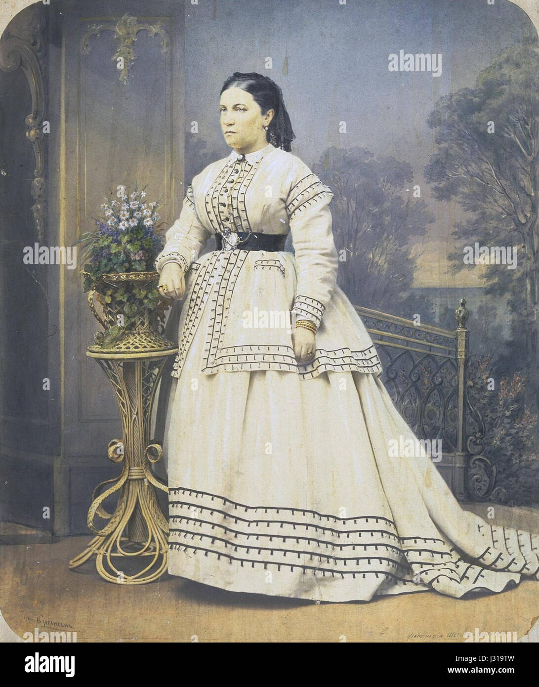 Alexandra Sheremeteva, souvent connue pour son association avec l'aristocratie russe, était une figure notable de la noblesse russe. Elle est reconnue pour ses liens avec la famille Romanov et son influence culturelle et sociale en Russie pendant la période impériale. Sheremeteva a joué un rôle important dans les cercles culturels et politiques de son temps. Banque D'Images