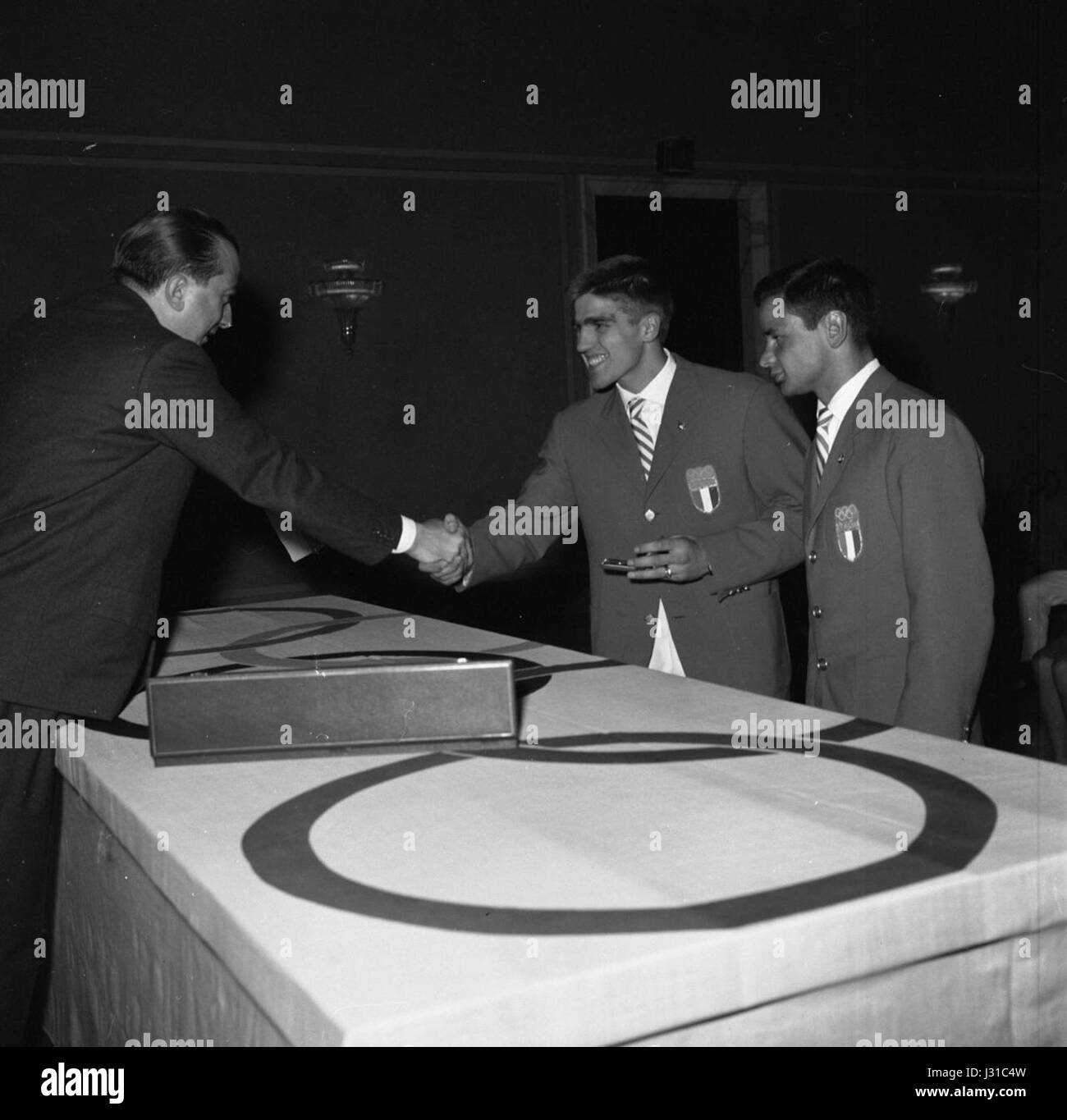 Giulio Andreotti, Nino Benvenuti, Franco Musso Jeux Olympiques 1960 Banque D'Images