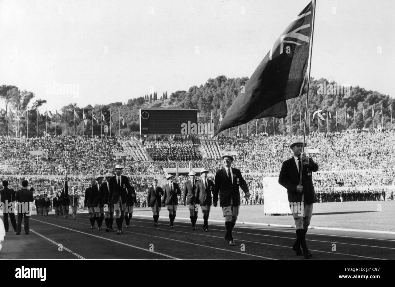 La Nouvelle-Zélande à la cérémonie d'ouverture des Jeux Olympiques de 1960 Banque D'Images