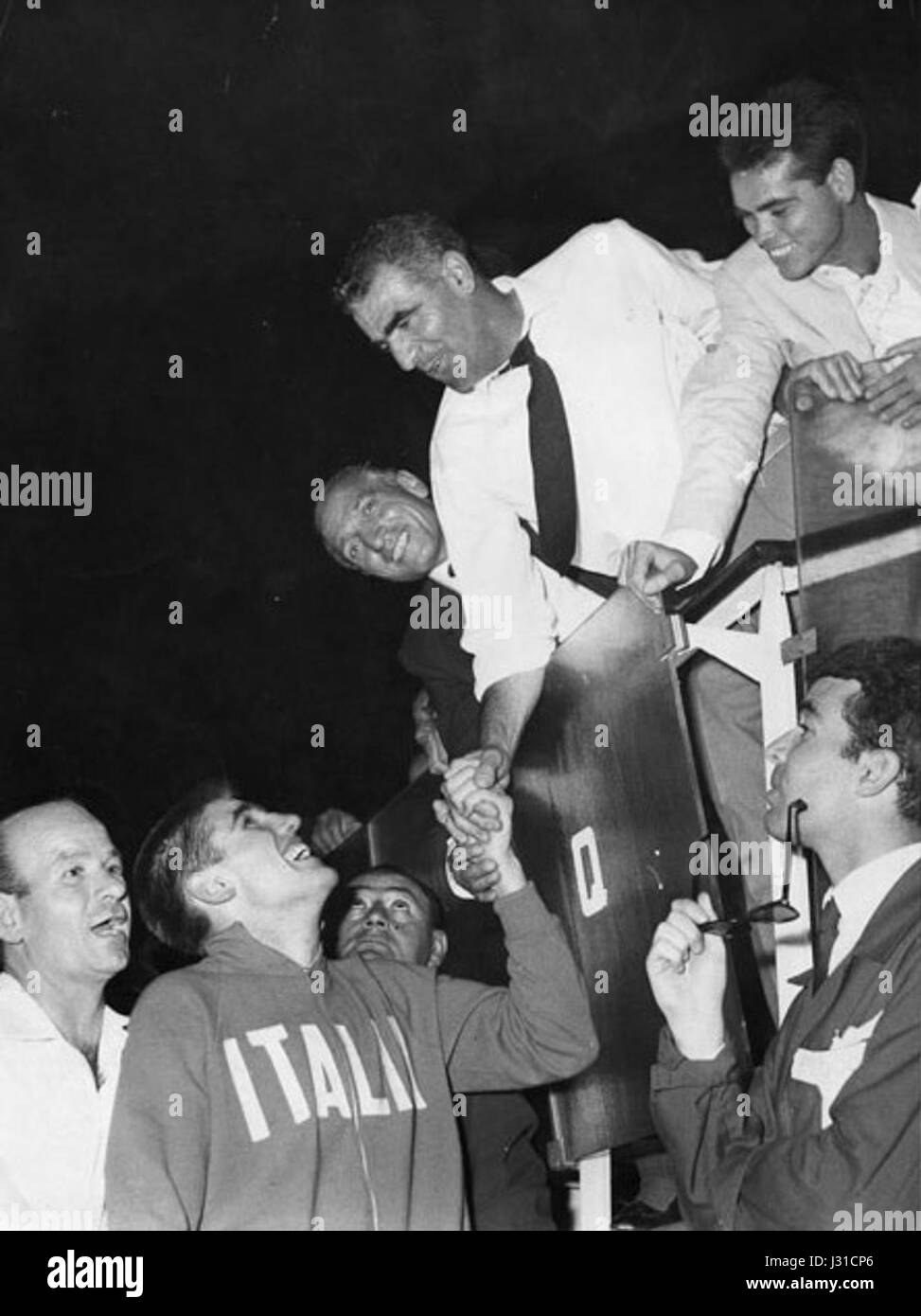 Nino Benvenuti avec père 1960 Banque D'Images