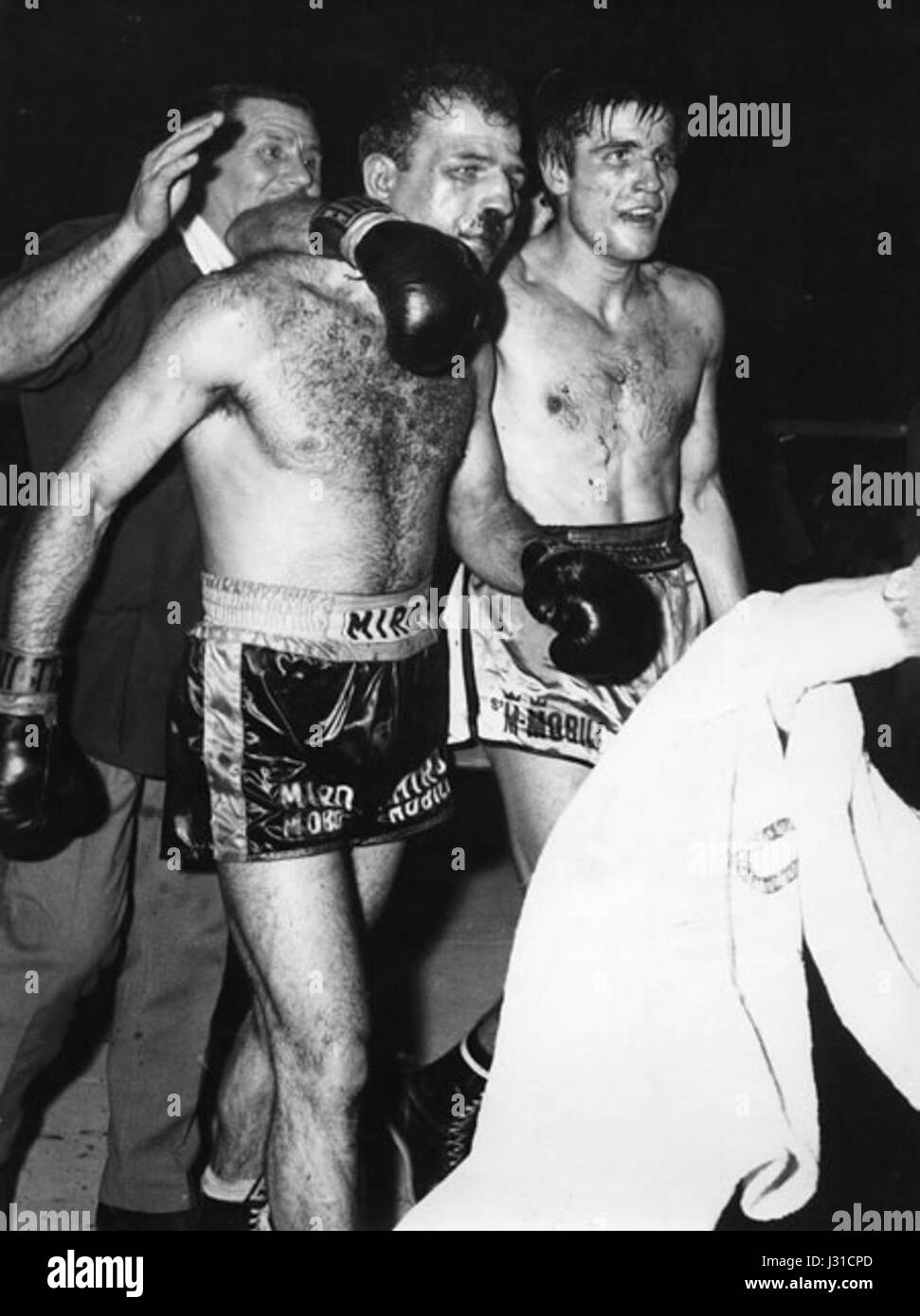 Sandro Mazzinghi et Nino Benvenuti - Rome 1965 Banque D'Images