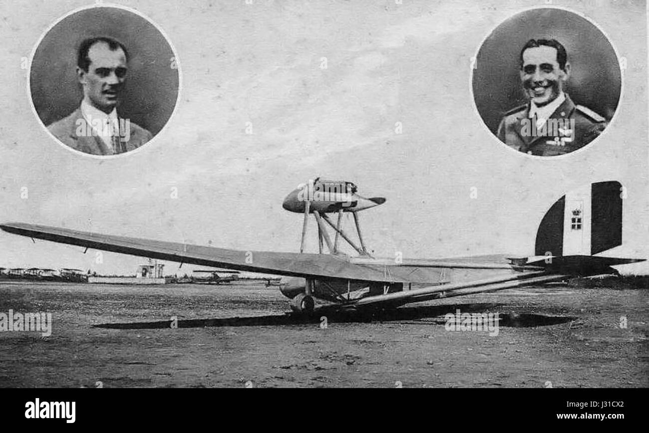 Le Savoia-Marchetti S.64, piloté par Ferrarin et Del Prete, était un avion italien pionnier utilisé dans les premiers vols à longue distance. Connu pour son design innovant, il a joué un rôle clé dans l'avancement de la technologie aéronautique au début du XXe siècle. Banque D'Images