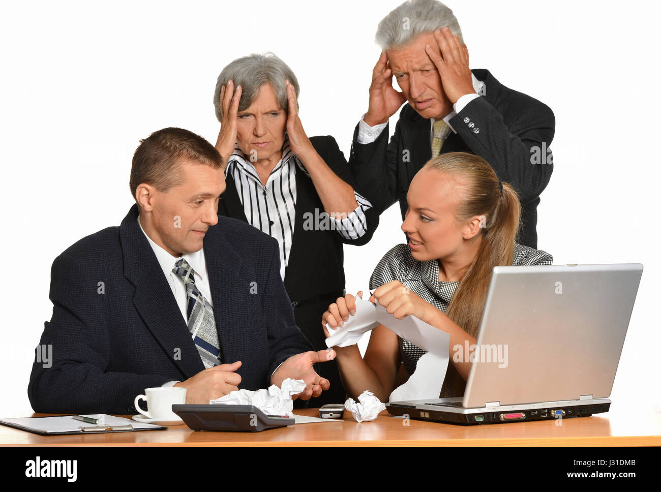 Groupe de businessman with laptop Banque D'Images