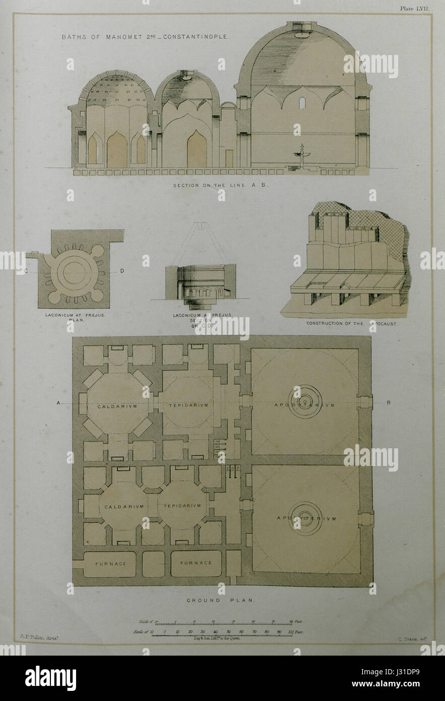 Thermes de Mahomet II Constantinople - Texier Charles - 1864 Banque D'Images