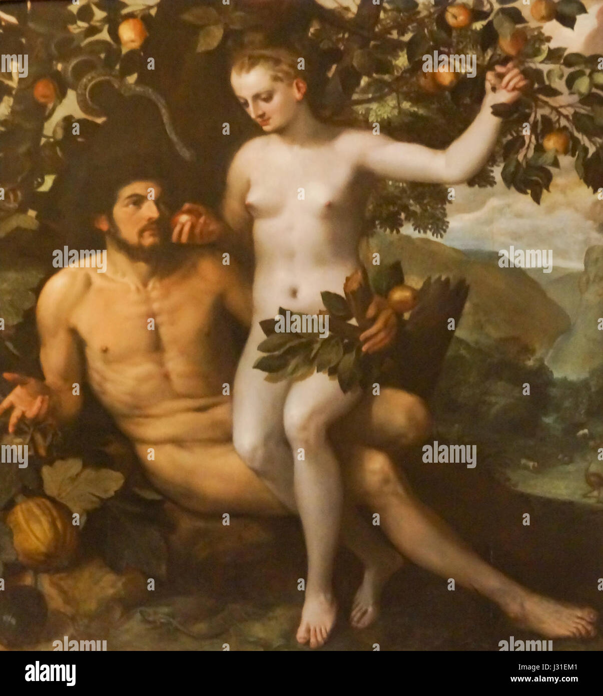 Adam et Eve de Frans Floris Banque D'Images