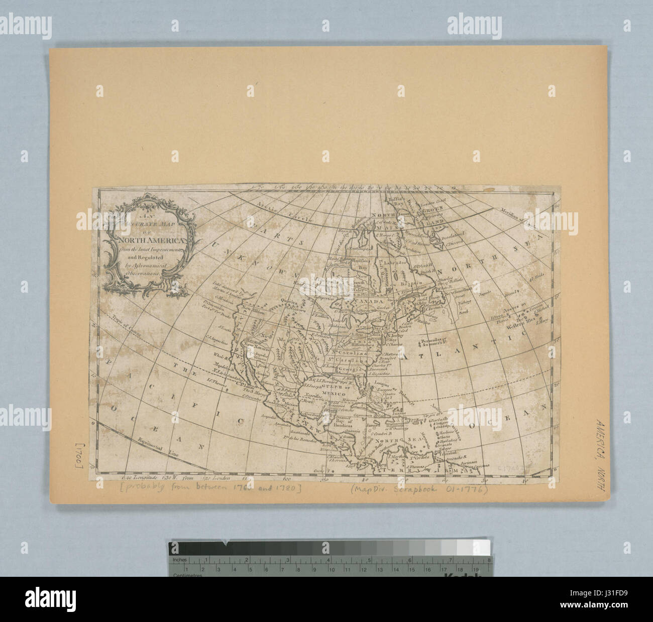 Une carte précise de l'Amérique du Nord, depuis les dernières améliorations, et réglementés par des observations astronomiques (NYPL b14978651-434572) Banque D'Images