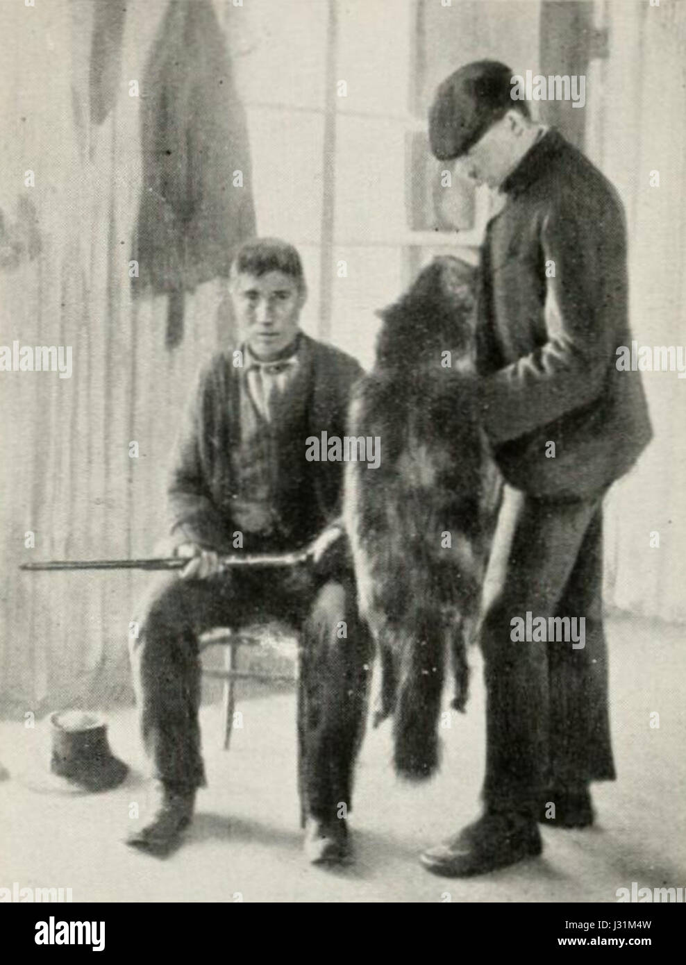 L'évaluation de l'agent des Indiens amenés par la peau Banque D'Images