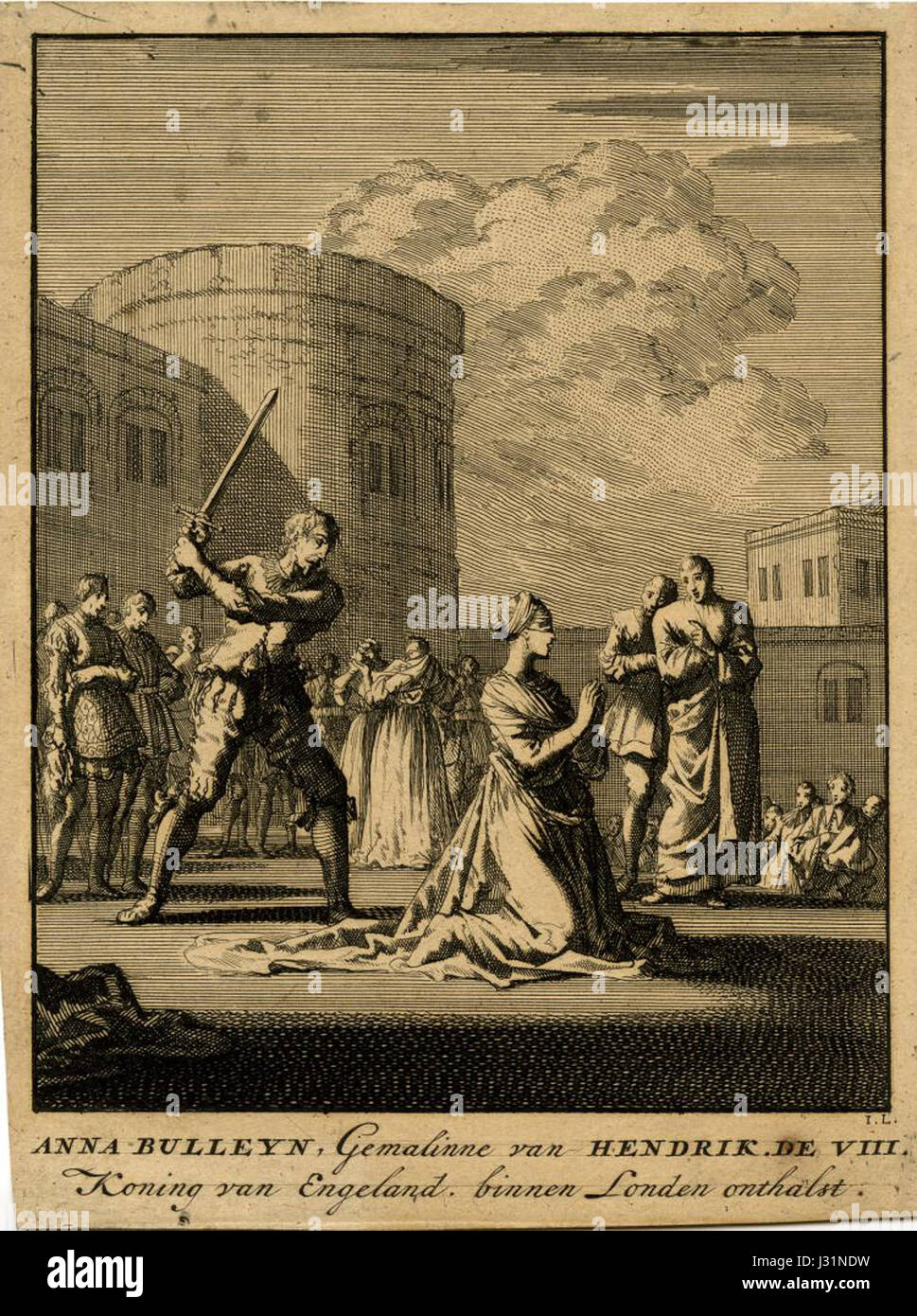 L'exécution d'Anne Boleyn par Jan Luyken Banque D'Images