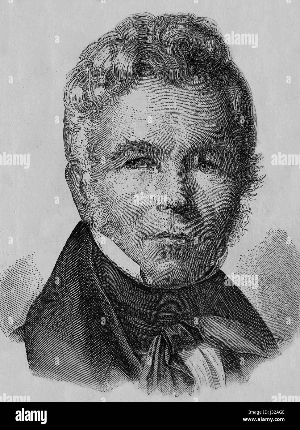 Karl Friedrich Schinkel (1781-1841). Architecte, urbaniste prussien. La gravure. Nuestro Siglo, 1883. Edition espagnol. Banque D'Images