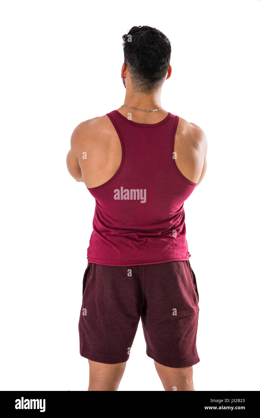 L'homme musclé en regardant l'espace vide Banque D'Images