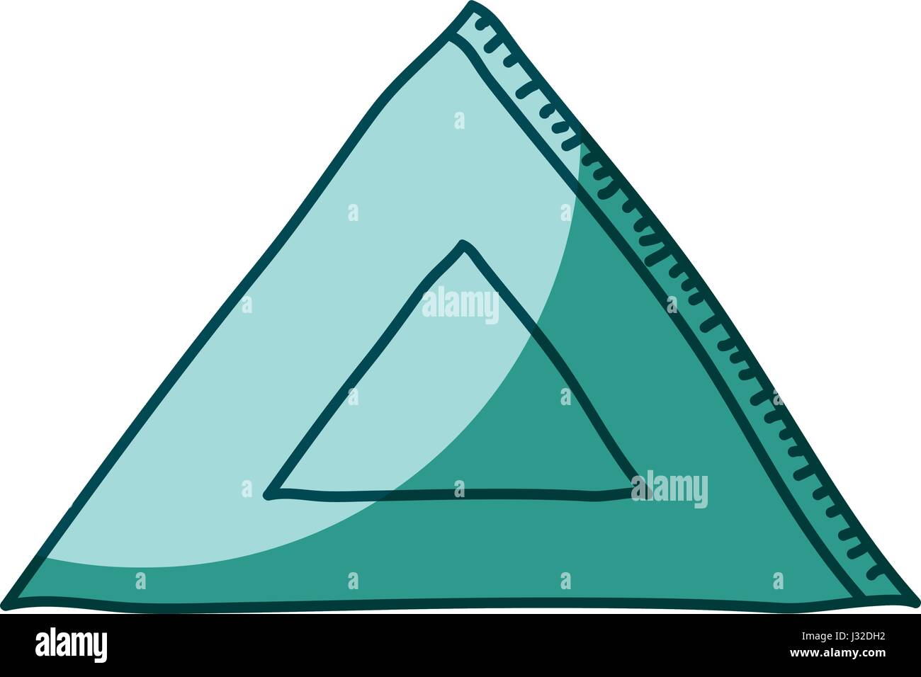 L'aquamarine hand drawn silhouette de la règle d'exécution Illustration de Vecteur