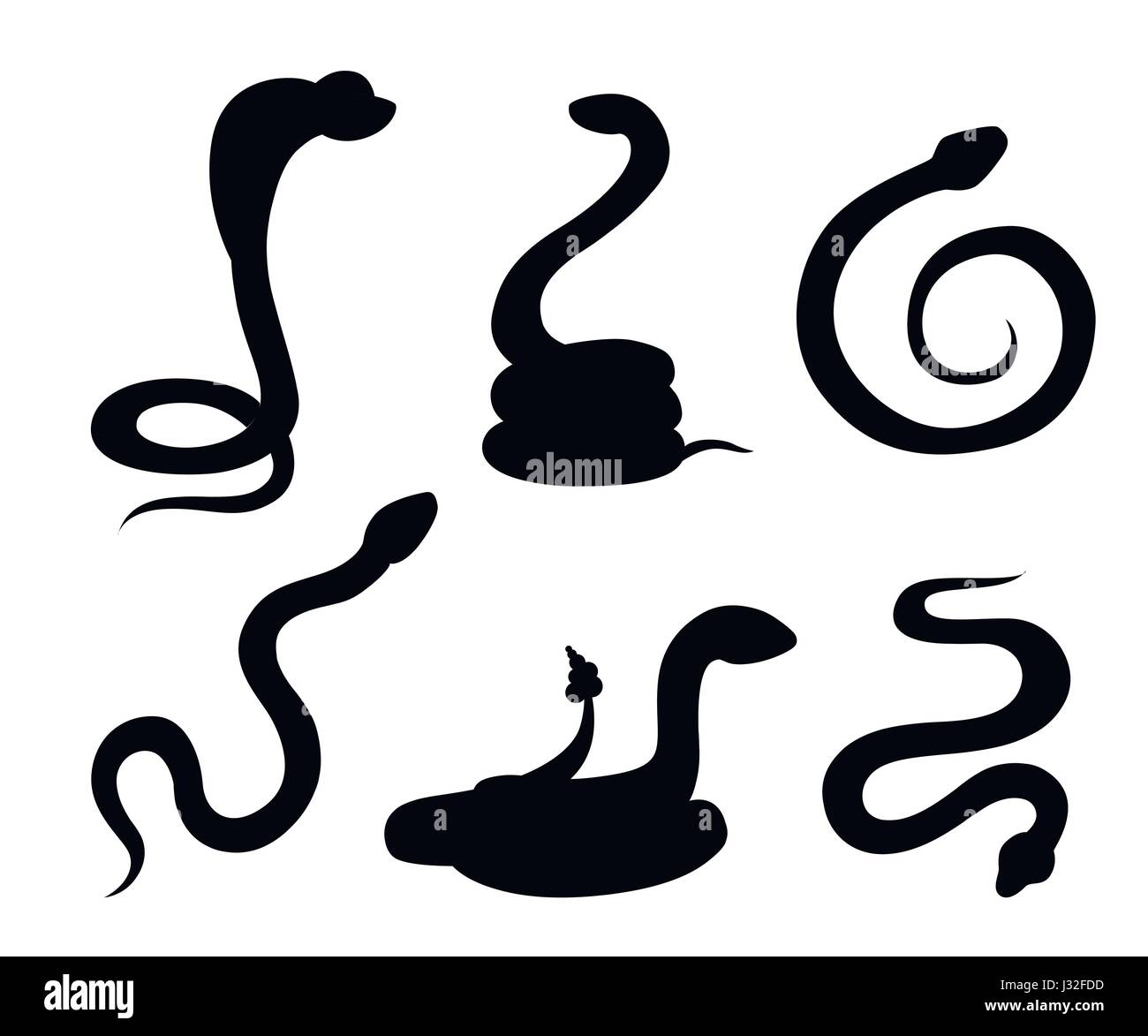 Vetor Reptile serpent ou snake illustration icône plate pour les applications et sites web des animaux Illustration de Vecteur
