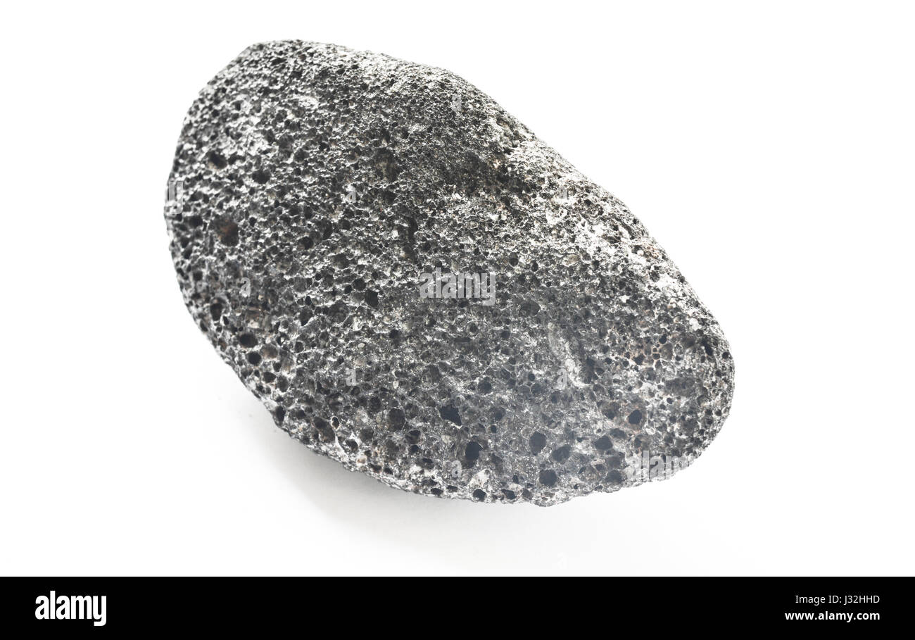 L'amphibolite pierre noire isolated on white Banque D'Images