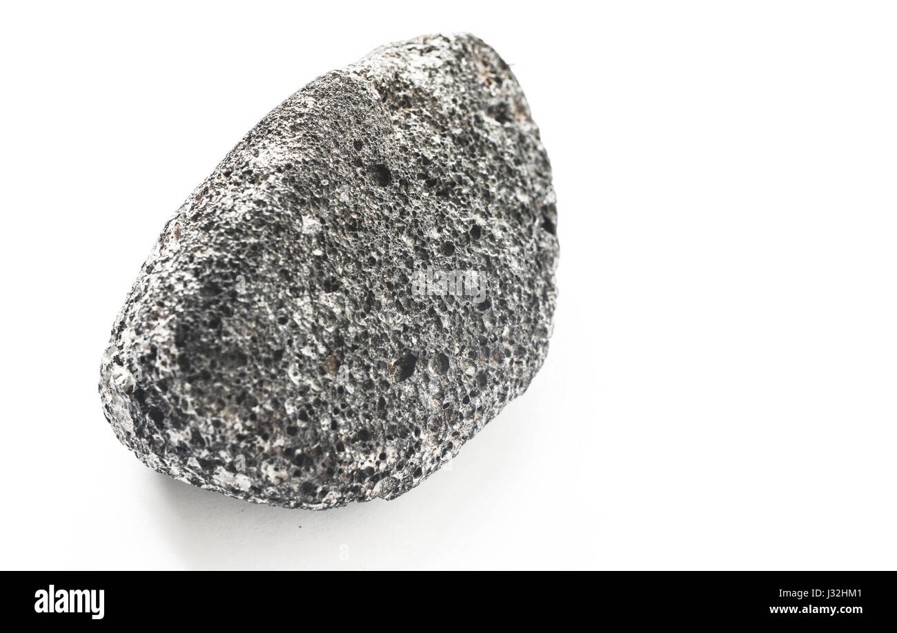 L'amphibolite pierre noire isolated on white Banque D'Images