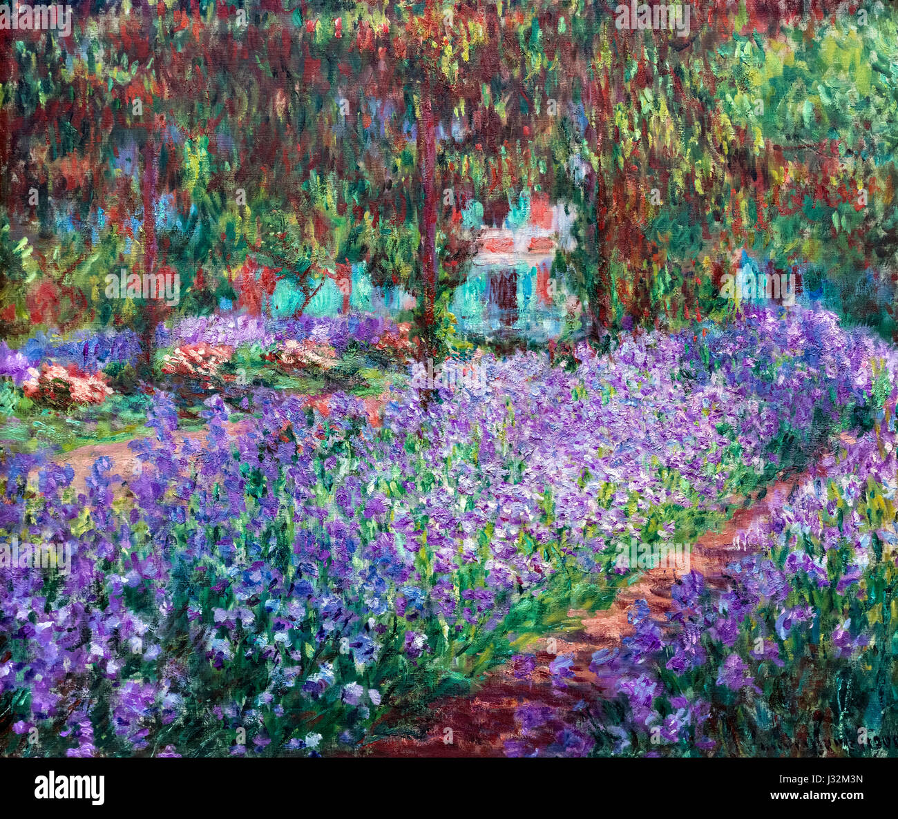 La peinture intitulée "Le Jardin de l'artiste à Giverny" (l