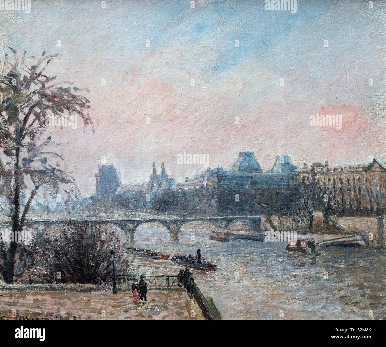 Pissarro. Tableau intitulé 'La Seine et le Louvre" de Camille Pissarro (1830-1903), huile sur toile, 1903 Banque D'Images