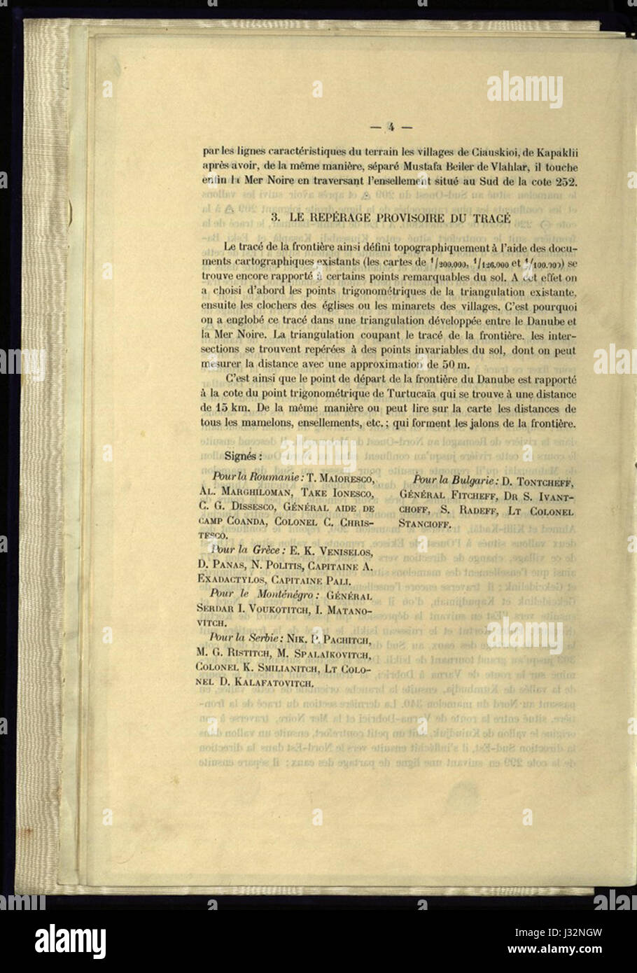 Le traité de Bucarest (1913) marque la conclusion de la seconde guerre des Balkans. Il a défini les frontières de la Bulgarie, de la Serbie, de la Grèce, de la Roumanie et de l'Empire ottoman, entraînant des changements territoriaux et le déplacement des alliances en Europe du Sud-est. Banque D'Images