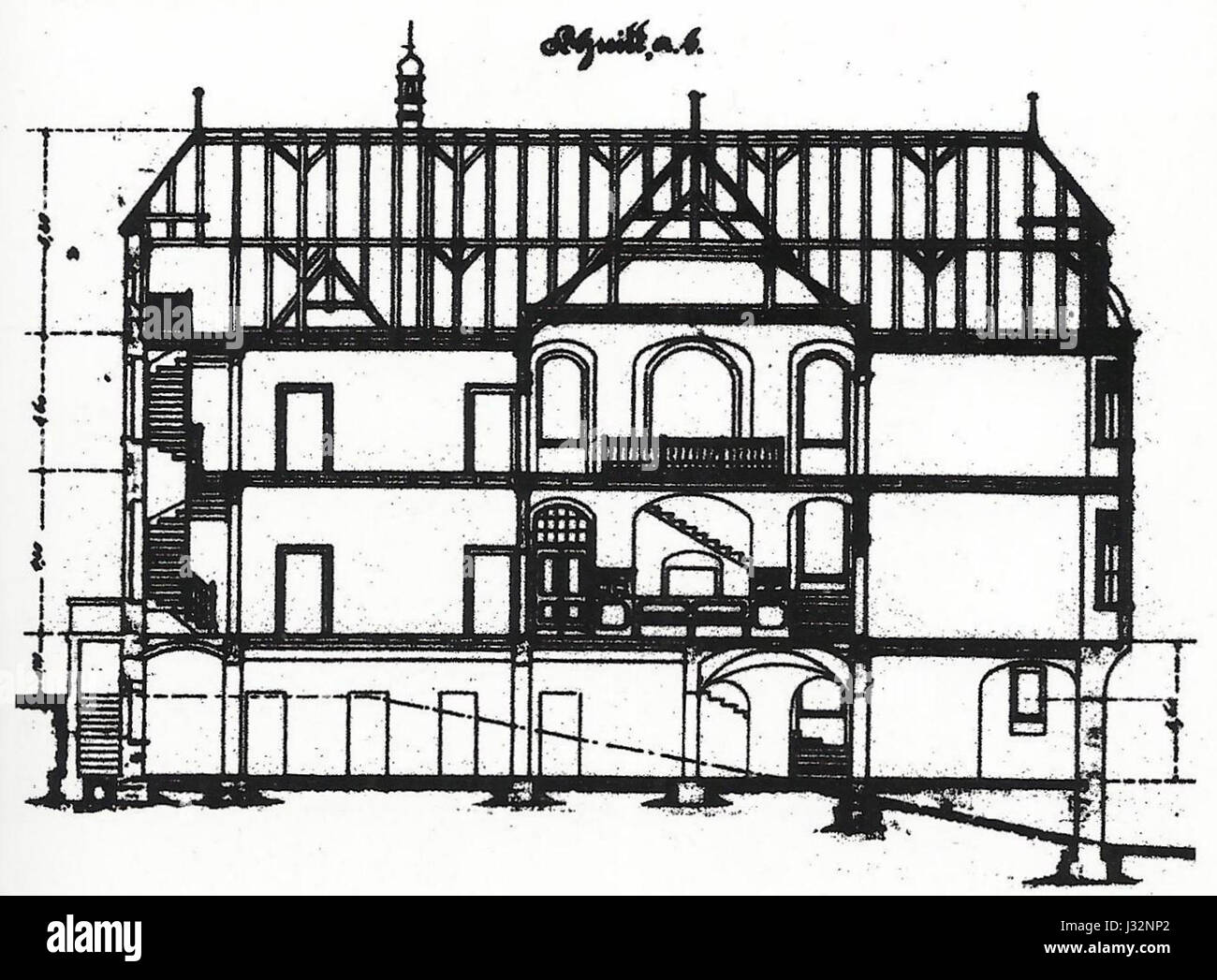 Villa Bonn Heckmann Bauzeichnung Schnitt Banque D'Images