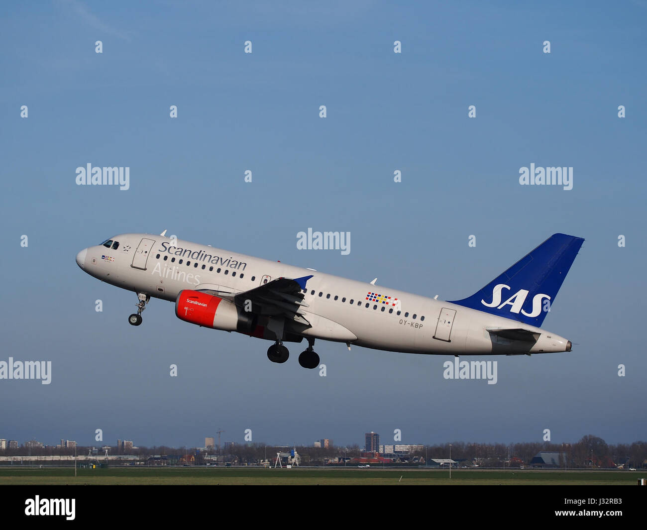 OY-KBP SAS Scandinavian Airlines Airbus A319-132 - CN 288, décoller de Schiphol (AMS - EHAM), les Pays-Bas pic3 Banque D'Images