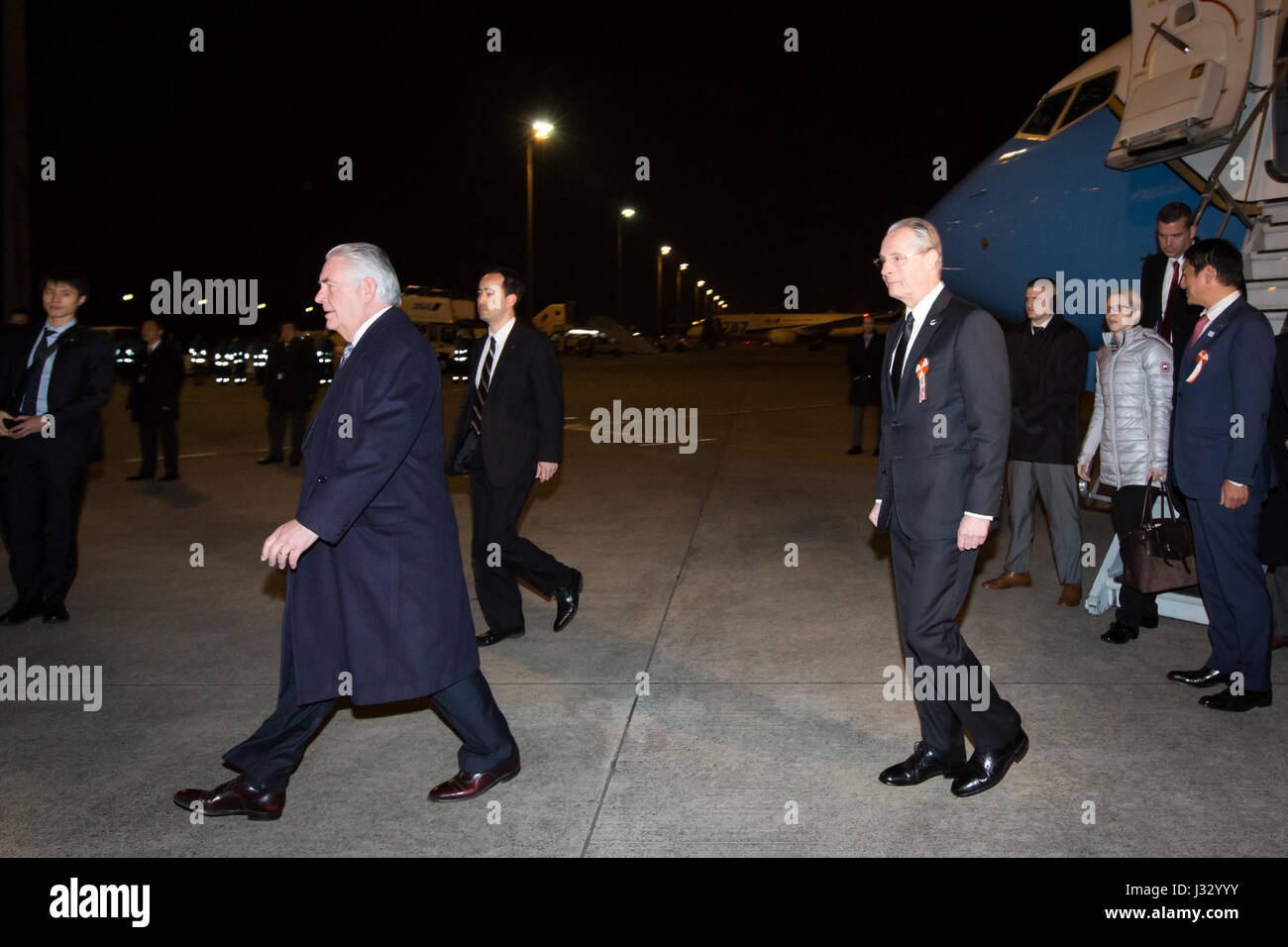 La secrétaire d'État des États-Unis, Rex Tillerson arrive à Tokyo, Japon, le 15 mars 2017. Banque D'Images