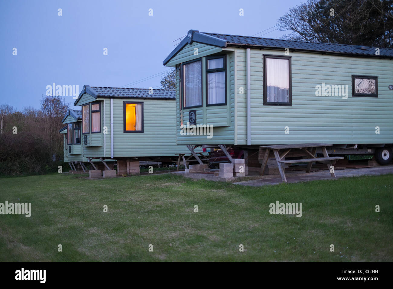 Karageen Caravan and Camping Park, Bolberry, Hope Cove, South Devon, Angleterre, Royaume-Uni. Banque D'Images