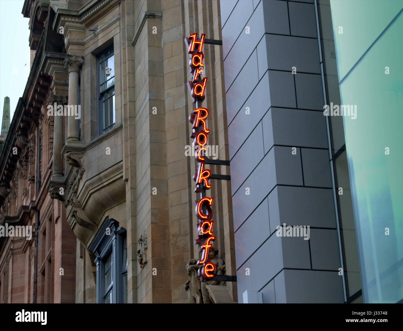 Hard Rock Cafe la façade de l'immeuble signer Glasgow Scotland UK Banque D'Images