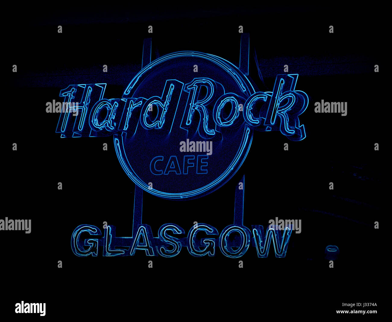 Hard Rock Cafe la façade de l'immeuble signer Glasgow Scotland UK Banque D'Images