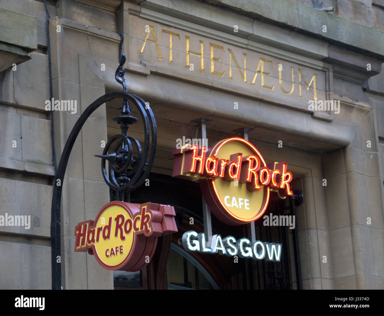 Hard Rock Cafe la façade de l'immeuble signer Glasgow Scotland UK Banque D'Images
