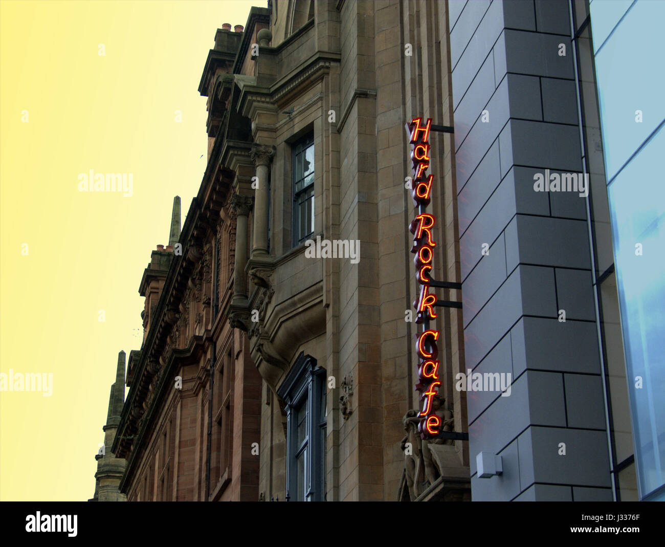 Hard Rock Cafe la façade de l'immeuble signer Glasgow Scotland UK Banque D'Images