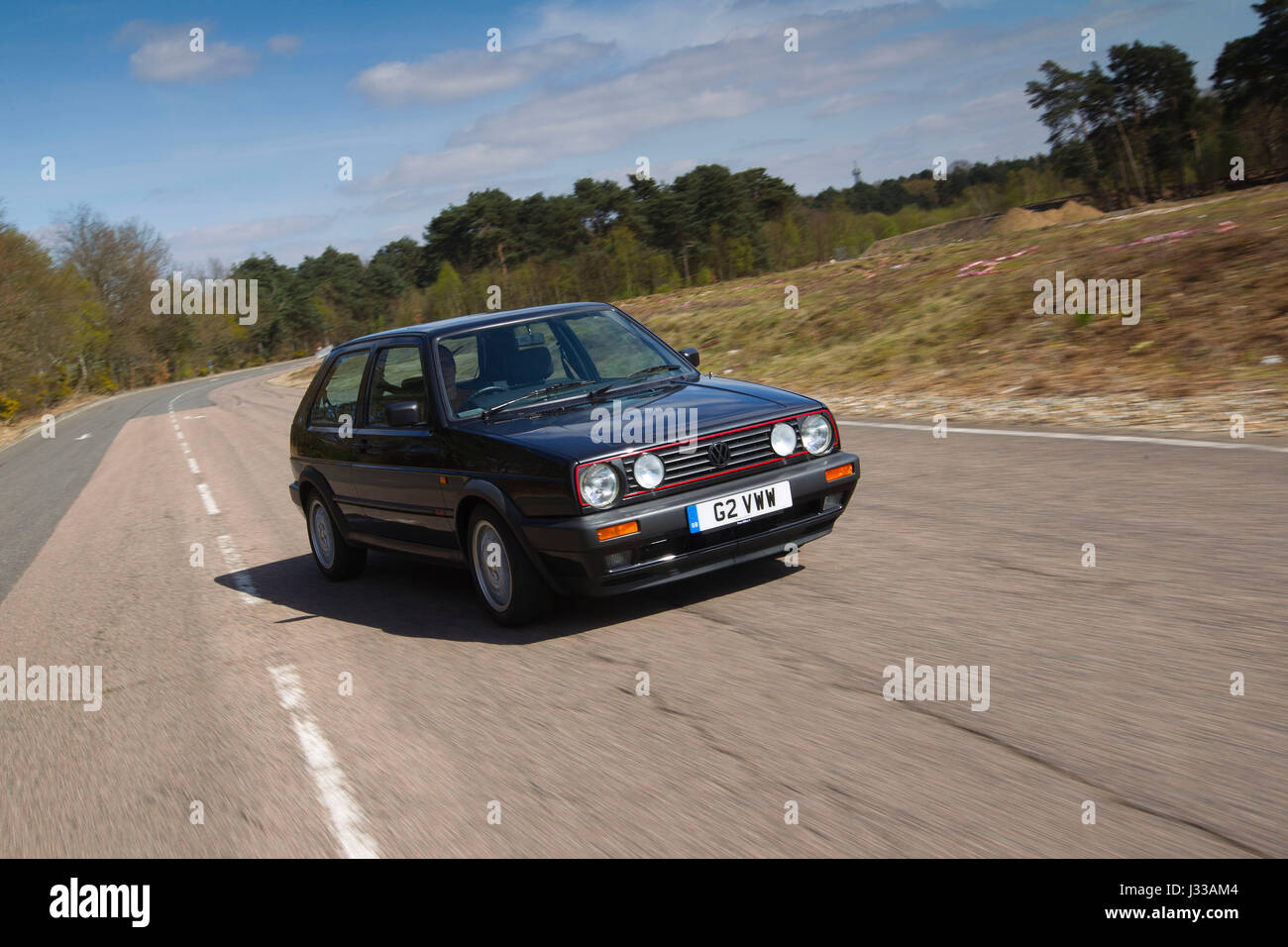 Volkswagen Golf GTI Mk2 construit en 1991 roulant à Longcross Circuit d'essais, Chobham Race Track, Surrey, Angleterre. Banque D'Images