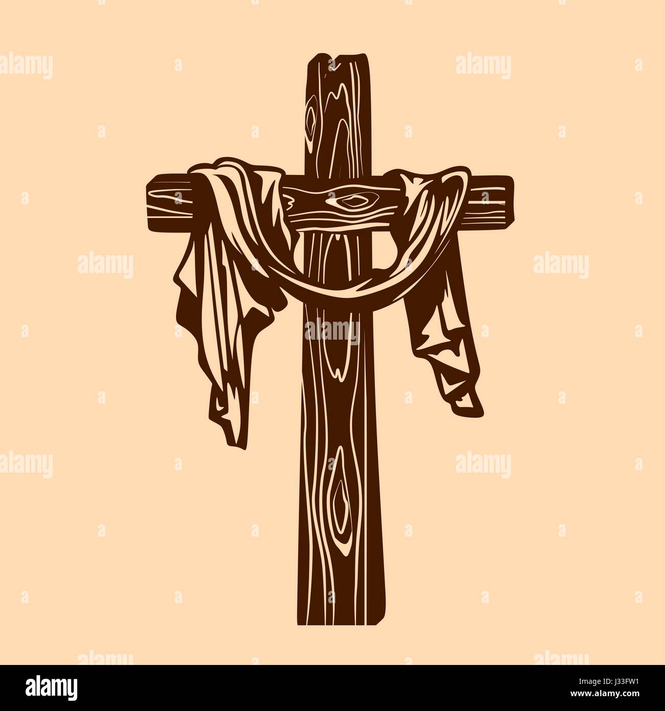 Les croix de Jésus avec des tentures Illustration de Vecteur