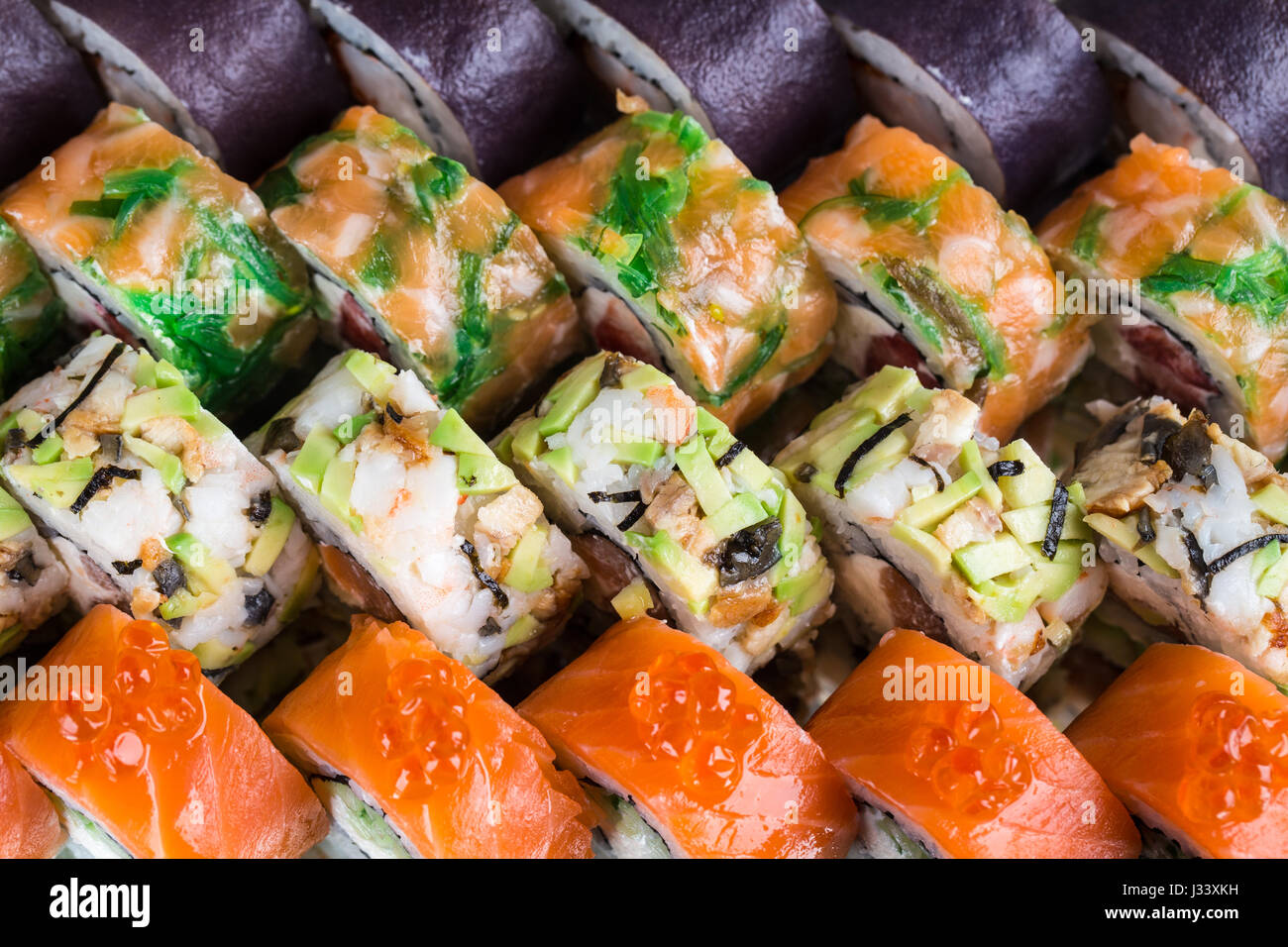 Rouleaux de sushi close up Banque D'Images