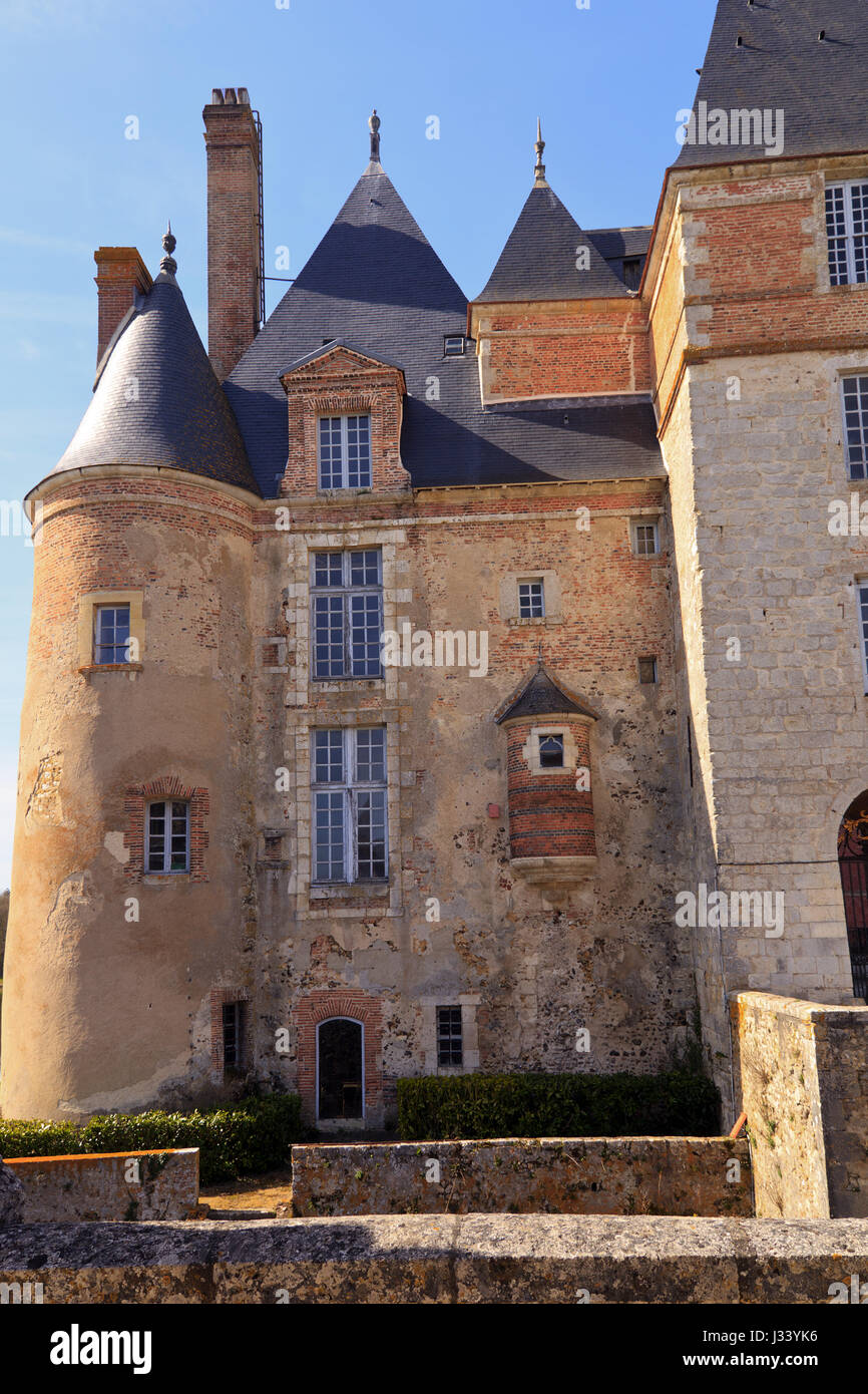 Chateau de la Bussiére (du pêcheur Château) dans la vallée de la Loire, France Banque D'Images