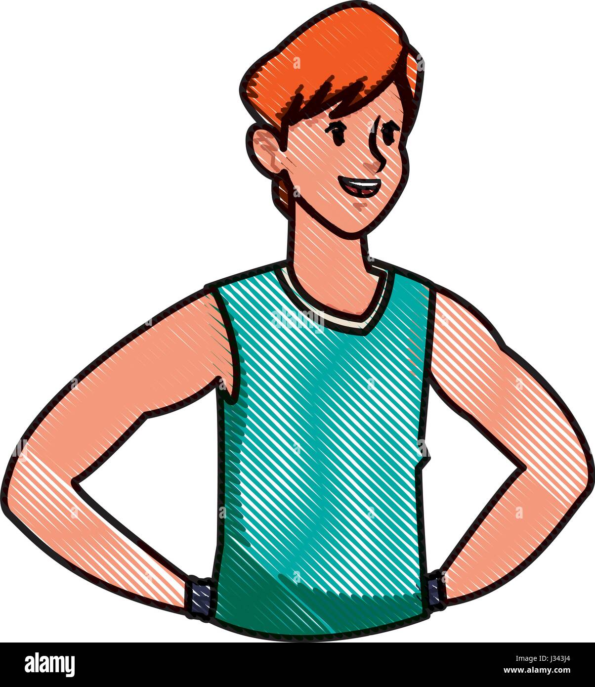 Sport homme dessin dessiner active fitness Illustration de Vecteur