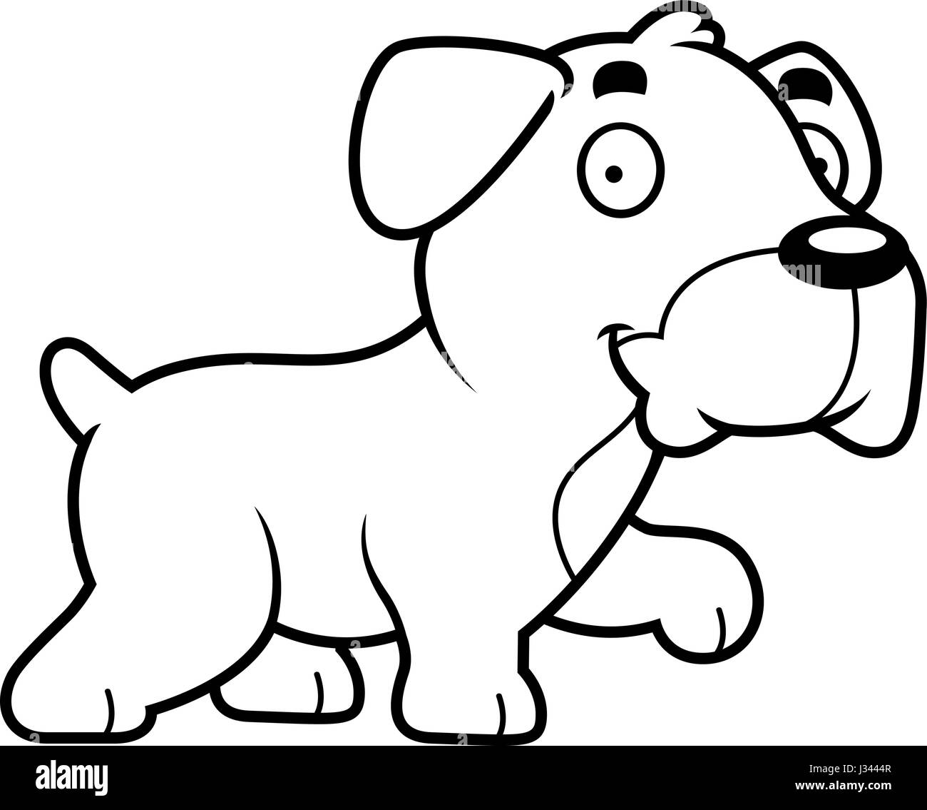 Illustration d'une caricature d'un Boxer dog walking. Illustration de Vecteur