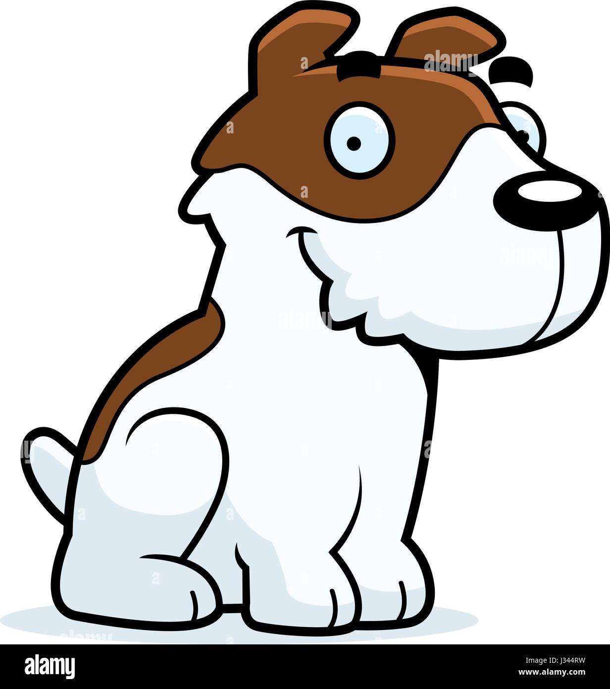 Un cartoon illustration d'un Jack Russell Terrier assis. Illustration de Vecteur