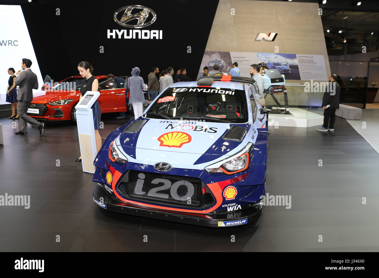 ISTANBUL, TURQUIE - 22 avril 2017 : Hyundai i20 WRC sur l'affichage à l'Autoshow Istanbul Banque D'Images