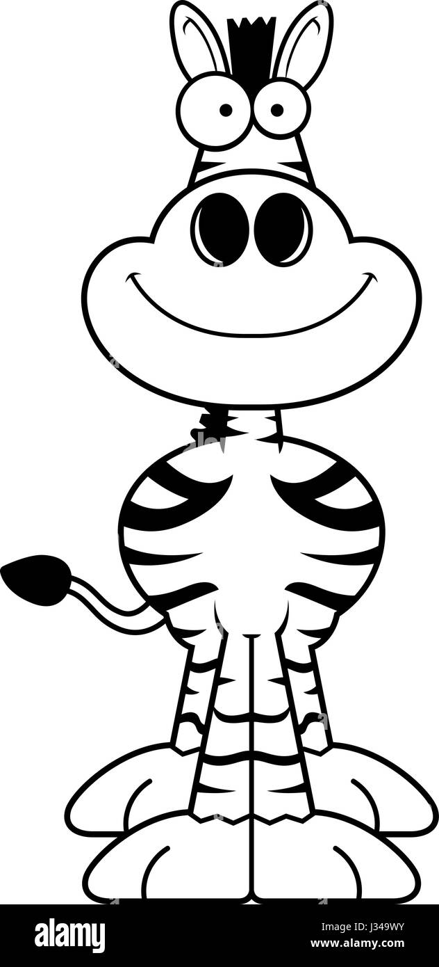Illustration d'une caricature d'un zèbre en souriant. Illustration de Vecteur