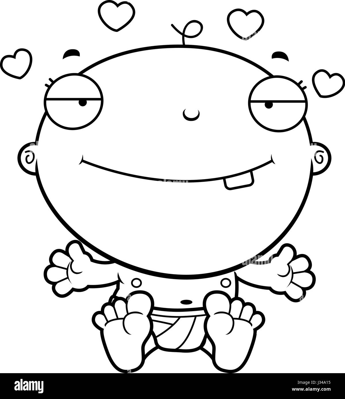 Un cartoon illustration of a loving baby boy. Illustration de Vecteur