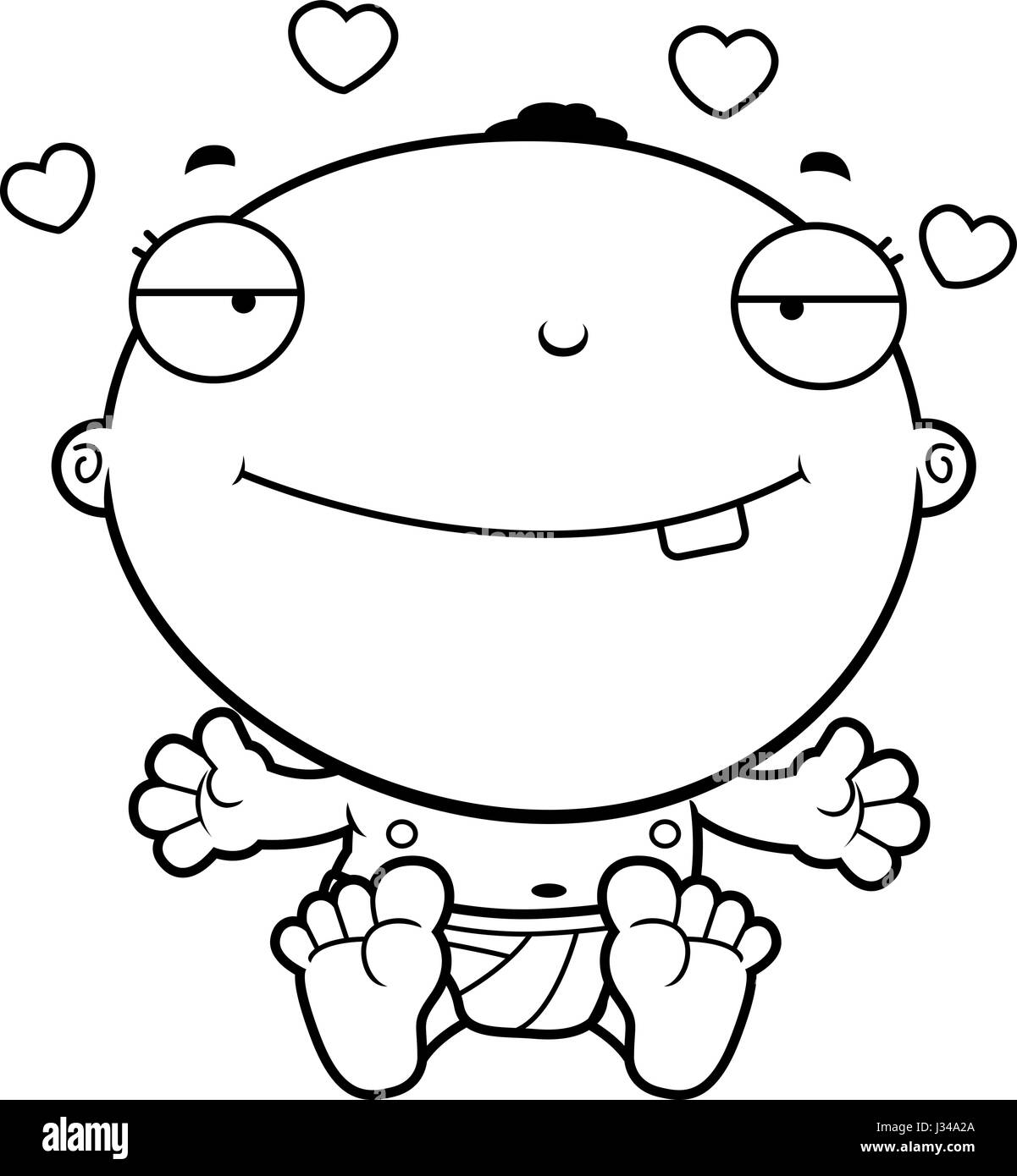 Un cartoon illustration of a loving baby boy. Illustration de Vecteur