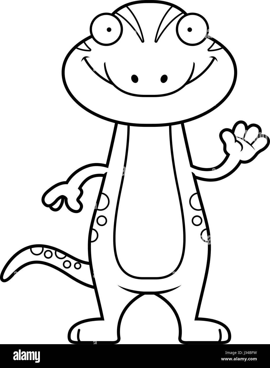 Un cartoon illustration d'une forme gecko. Illustration de Vecteur