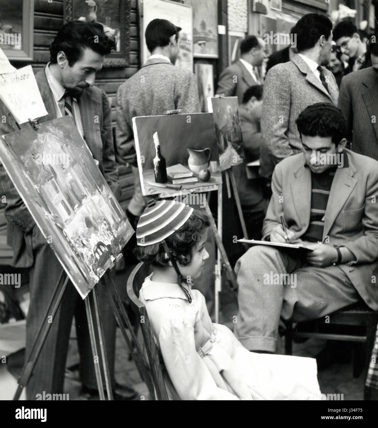 Exposition d'art dans la Via Margutta, Rome, Italie Banque D'Images