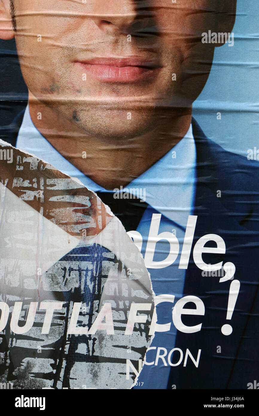 Affiches de campagne électorale française 2017 Banque D'Images