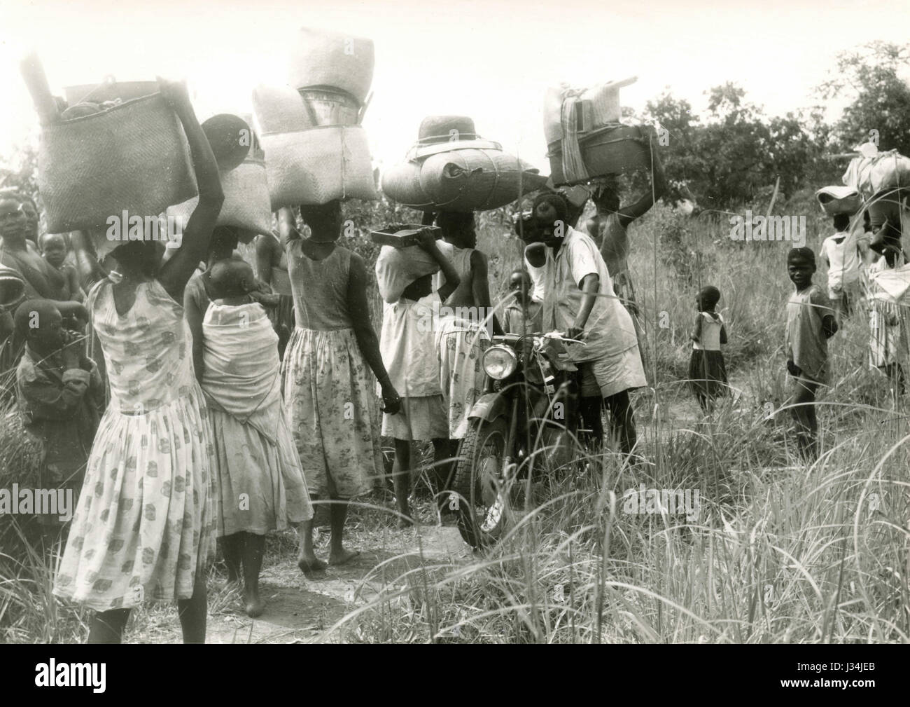 Les réfugiés soudanais en Ouganda, 1967 Banque D'Images