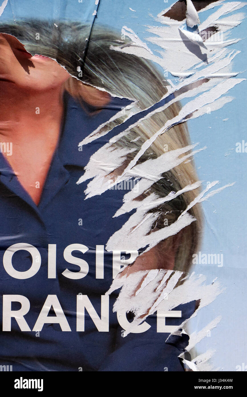 Affiches de campagne électorale française 2017 Banque D'Images