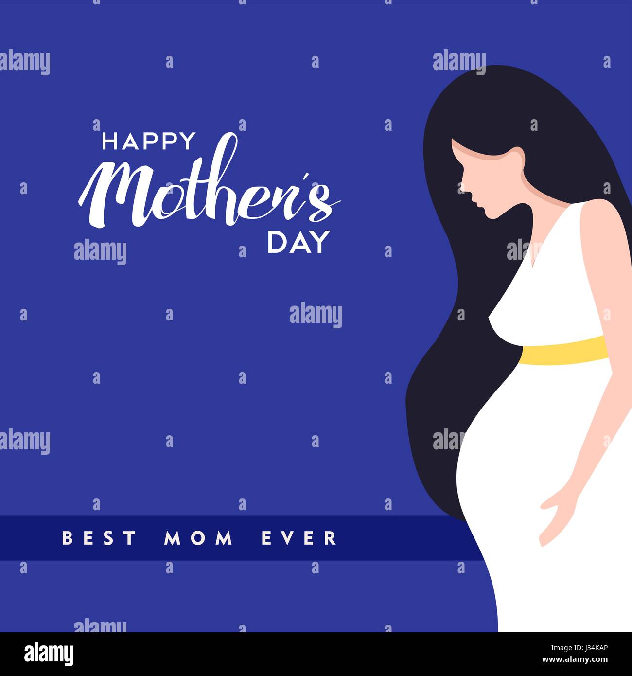 Happy mothers day illustration, femme enceinte avec maman citations d'amour. Vecteur EPS10. Illustration de Vecteur