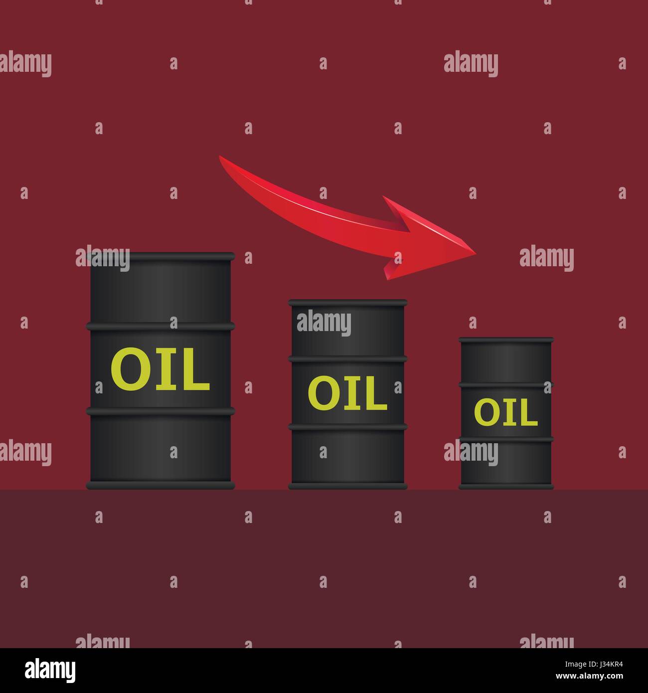 Barils de pétrole avec la flèche Illustration de Vecteur