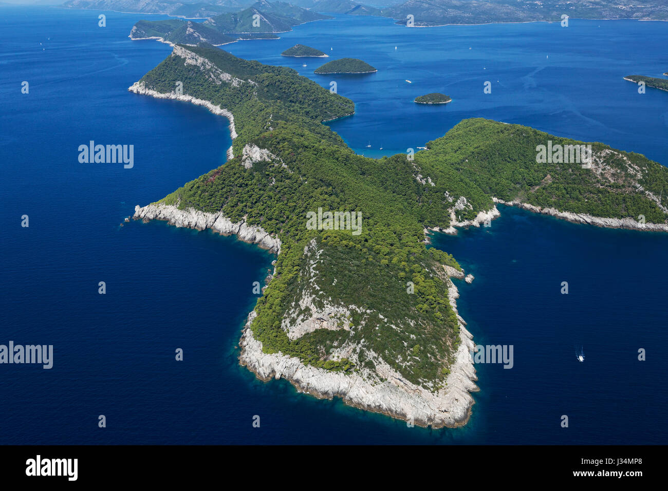 Île de Šipan dans le groupe Elaphiti près de Dubrovnik Banque D'Images